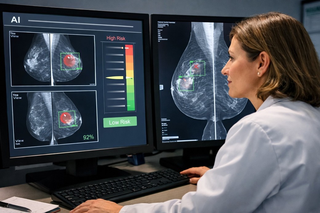 Screeningul mamar asistat de AI poate creşte depistarea precoce a cancerului de sân